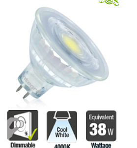 4000K 470lm Dimmable Lamp 37W LED MR16 Glass GU5.3 5.2W 